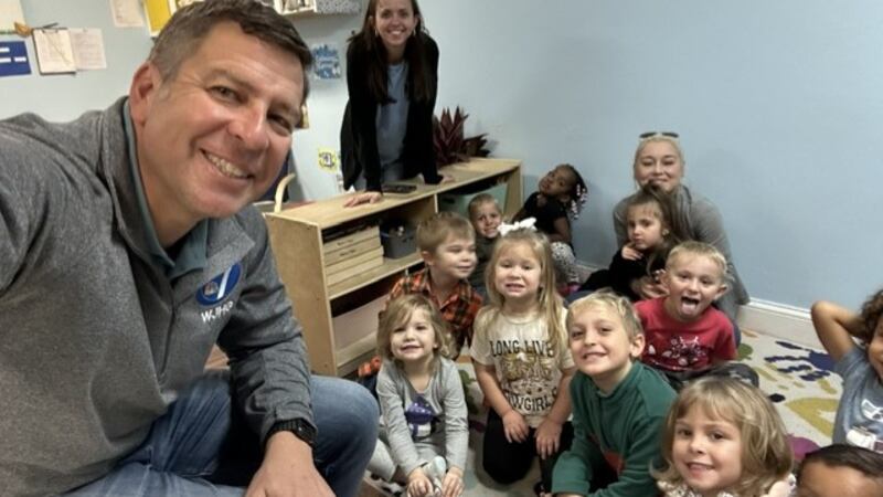 Chris Smith spoke to pre-schoolers at Hawk's Nest Learning Tree