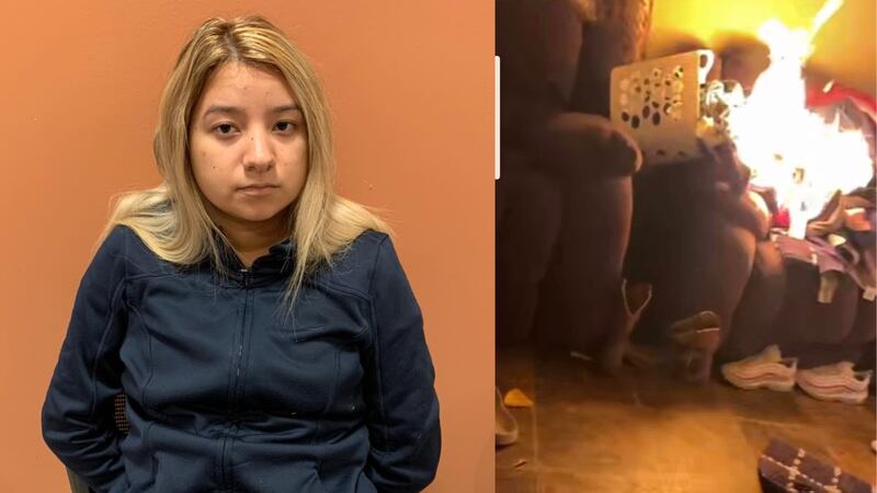 Texas officials said Senaida Soto, 23, was arrested after she burned her boyfriend's house down.