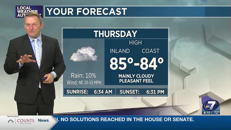 Meteorologist Ryan Michaels says we'll see cloudy skies through a majority of the day.