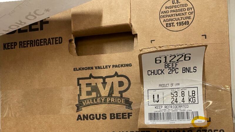 Elkhorn Valley Packing announced a recall of their boneless beef chuck product distributed in...