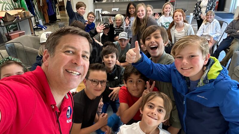 Chris Smith spoke to the 4th and 5th graders on Wednesday.