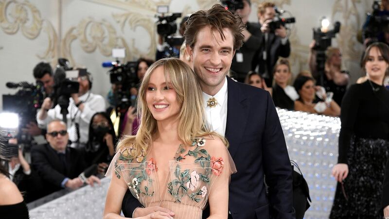 Suki Waterhouse, left, and Robert Pattinson attend The Metropolitan Museum of Art's Costume...