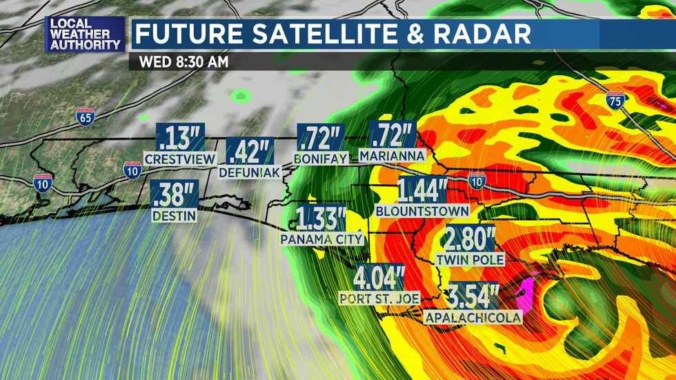 Possible rains for a track of Idalia toward the western edge of the cone near Carrabelle or...