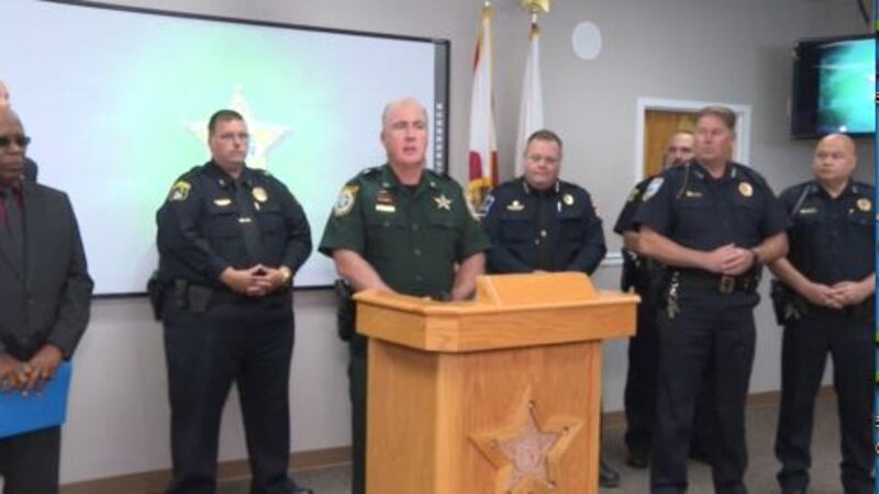 Bay County Sheriff Tommy Ford is joined by police chiefs from every municipal police...