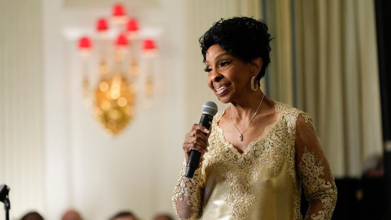 Gladys Knight performs in the State Dining Room of the White House in Washington, Wednesday,...