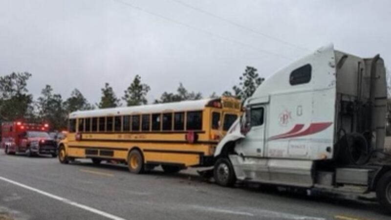 Crash involving a school bus in Bay County.